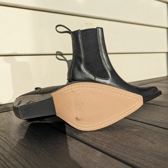 Alias Mae Black Leather Boots Sz 38 - Picture 2 of 4